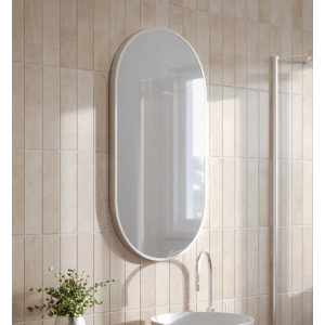 Devo Brushed Nickel Framed Oval Mirror 450 * 800